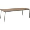 Brafab Naos Dining Table 100x220-320 Cm, Stainless Steel/Teak