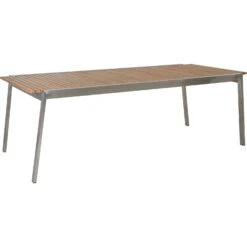 Brafab Naos Dining Table 100x220-320 Cm, Stainless Steel/Teak