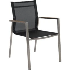 Brafab Naos Dining Chair, Stainless Steel/Dark Grey