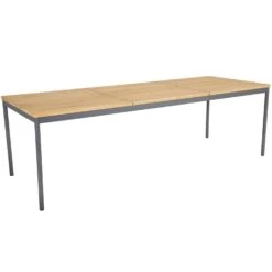 Brafab Nox Dining Table Aluminium/Teak 90x238 Cm, Anthracite