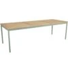 Brafab Nox Dining Table Aluminium/Teak 90x238 Cm, Dusty Green