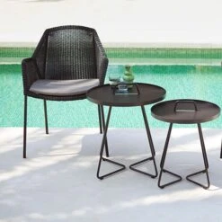 On The Move Side Table Small, Black -Exterique Sales Store cane line on the move side table small 1