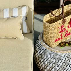 Plain Sunbed Cushion 60x186 Cm, Beige -Exterique Sales Store diyti plain sunbed cushion 60x186 cm 9