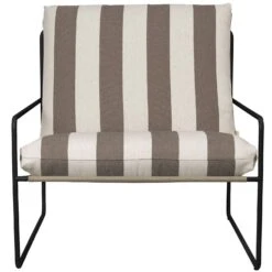 Ferm LIVING Desert Stripe Armchair Black/Chocolate