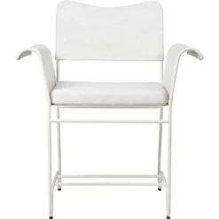 Gubi Tropique Dining Chair, Classic White Semi Matt / Udine 06