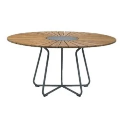 Circle Table 150 Cm, Bamboo / Black