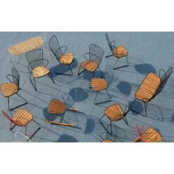 Paon Dining Chair, Midnight Blue/Bamboo -Exterique Sales Store houe paon dining chair 1 1