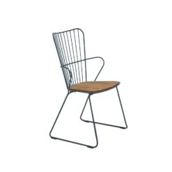 Paon Dining Chair, Midnight Blue/Bamboo