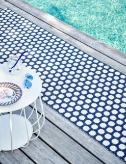 Noa Rug Dark Blue / Vanilla / Warm Grey, 70x150 Cm -Exterique Sales Store pappelina noa rug dark blue vanilla warm grey 0 1